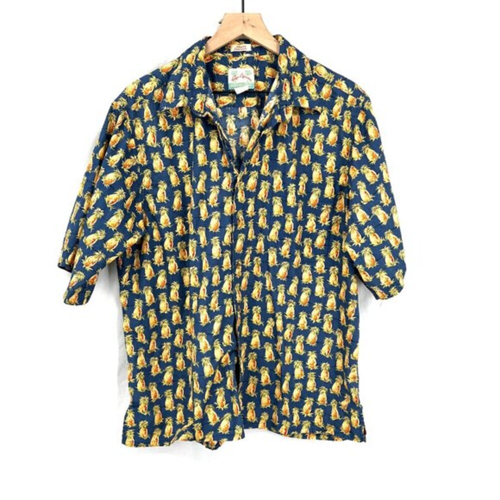 Reyn Spooner 100% cotton regency cotton lawn pineapple Hawaiian shirt‎ XL Mens